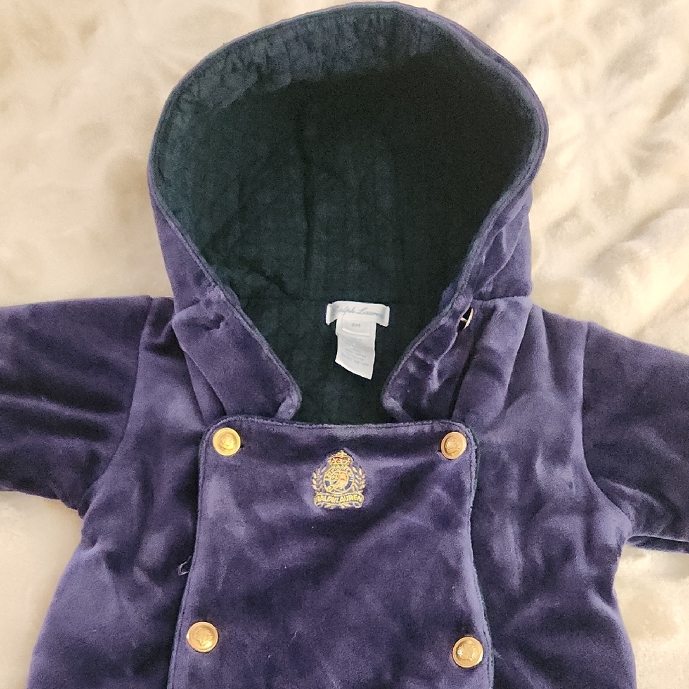 Ralph Lauren Baby One Piece Navy Velvet